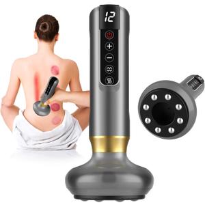Cellulite Massage Tool,Cellulite Massager Electric Fat Remover with 12 Suction Modes,Rechargeable & Cordless,Intelligent Cupping Massager for Arms,Legs,Back Used at Home, (Gray)