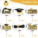 4 x Gold Graduation Cupcake Toppers 2026, 36pcs Glitter Cupcake Toppers for Class of 2026 Party Decoration Cap Diploma Done Congrats Grad Picks for Food Dessert Graduation Party Supplies
