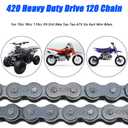 YOXUFA 420 Drive Chain 120 Links Heavy Duty for 50cc 70cc 90cc 110cc 125cc CRF150 Grom YZ80 SSR KLX NST SDG TaoTao Coolster Apollo Kazuma Baja Lifan 4 Wheeler ATV Quad Go Kart Dirt Pit Mini Bike Parts