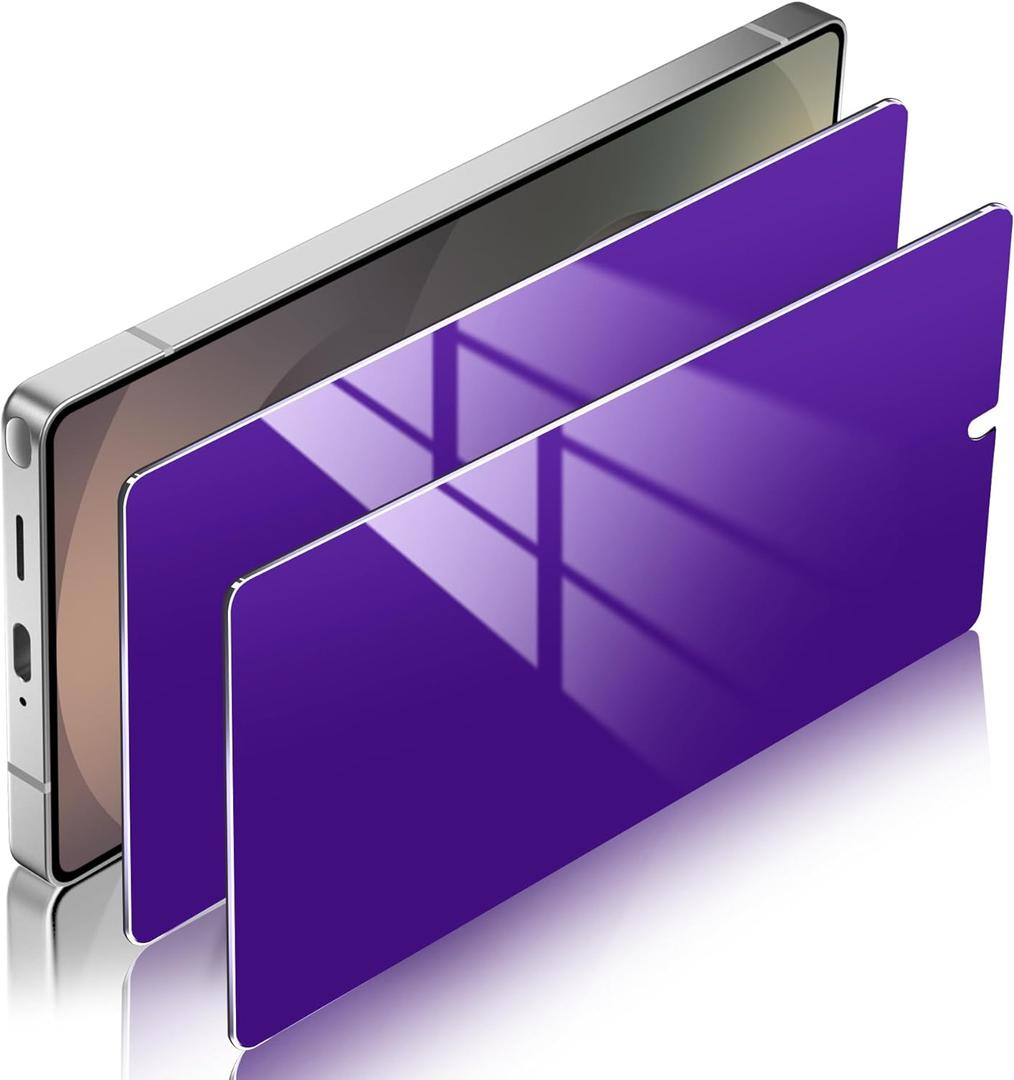 Fotbor 2 Pack for Samsung Galaxy S25 Ultra Privacy Screen Protector[Not Glass], Cool Purple Anti Spy Anti Blue Light 7H Hardness Film with Alignment Frame, Sensitive Unlocking Bubble Free Case Friendly