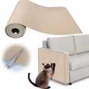 Cat Scratching Pad - 78.7" x 15.8" Trimmable Self-Adhesive Cats Claws Scratch Furniture Protector, DIY Cat Climbing Couch Protector for Scratch Post Cat Tree Replacement Indoor (Khaki)