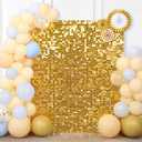 Shimmer Wall Backdrop Sequin Panels Gold Decoration Shimmer Panels(Pack of 24) Photo Backdrops for Birthday Valentines Anniversary Engagement Parties Decoration