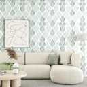 Theper Green Wall Paper Peel and Stick Wallpaper Modern 17.3"393" Boho Contact Paper for Cabinets Green and White Self Adhesive Removable Wallpaper for Bedroom Geometric Wallpapers Vinyl Home Decor