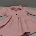 USKIDKK Toddler Baby Girl Clothes Jacket Coat Long Sleeve Solid Color Buttons Dress Coat Fall Winter Outfit