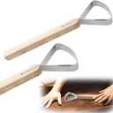 2Pcs Pelt Scraper Fleshing Tool for Hides Stainless Steel Scraper Flesher Tanning Tools Working Kit