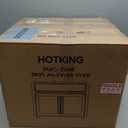 HotKing Dual-Zone Air Fryer Toaster Oven Combo, 28 QT Extra Large, Non Toxic Stainless Steel Convection Oven with French Door, Countertop Airfryer with Window, Racks, Rotisserie, Dehydrator, ETL Rated, 28 Quart