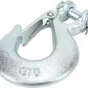 Slip Hook, Clevis Hook 3/8in Forged Steel with Safety for Pulling Trees for Hanging Chair for Securing Large Cargo