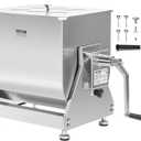 VEVOR Manual Meat Mixer, 30 Pound Capacity Tilt Tank Meat Mixer, Stainless Steel Meat Processing Equipment, Sausage Mixer Machine with Lid and Handle, Ground Beef Hand Mixer, Silver