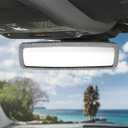  SCUARI Bling Rear View Mirror,Car Accessories Rhinestone Crystal Clip-On Auto Mirrors, Bling Car Accessories for Women,Automobile Mirror with High Definition Glass, Suitable for Most Cars,SUVs, (Silver)