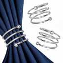 Silver Napkin Rings Set of 8 Elegant Napkin Ring Holders, Sturdy Metal Holiday Table Decor for Weddings, Parties and Family Dinners, Great Kitchen Gifts Idea, Graduation Table Decorations for Events