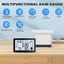 Digital Rain Gauge Outdoor with Thermometer, Self-Emptying Wireless Rain Gauges Outdoors Best Rated, Freeze Proof Automatic Rain Measure Gauge for Yard, High Precision Electronic Rain Collector