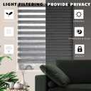 Zebra Blinds for Windows, Free-Stop Zebra Shades, Dual Layer Light Filtering Sheer Blinds for Indoor Windows, Roller Window Shades for Privacy (27" W X 72" H, Grey)