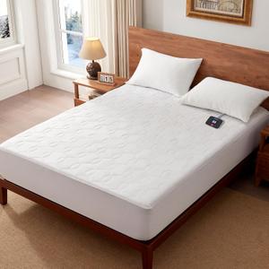 Westinghouse Queen Size Heated Mattress Pad, Bed Warmer Electric Mattress Cover with 10 Heat Settings Dual Controller, 1-12H Auto Shut Off, Fit Up to 17" Deep Pocket, Machine Washable, 60x80 Inch