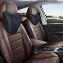 Super Soft Car Headrest Pillow, 100% Memory Foam Car Neck Pillow with Adjustable Strap & Breathable Removable Cover, Ergonomic Design - Travel Pillow Car Pillow for Neck/Back Pain Relief(Black, 1PC) (Model-one)