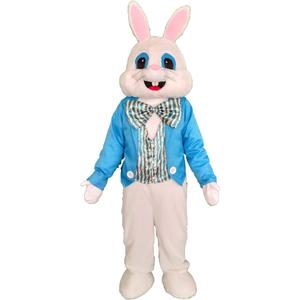 Funny Easter Bunny Bugs Rabbits Mascot Costume Adult Halloween Costume (Blue)