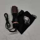 slopehill Mini Dual Voltage Hair Dryer Brush,1000 Watts Travel Hot Air Brush with European Plug, Ionic Hair Dryer and Styler for Women for Home & Salon, Oval Barrel 2 Heat & 2 Speed Settings (Black)