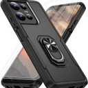 for Motorola Moto G Power 2026/2025 Case [15 FT Military Grade Drop Protection] with 2X Tempered Glass Screen Protector, Heavy-Duty Shockproof Kickstand Case Black