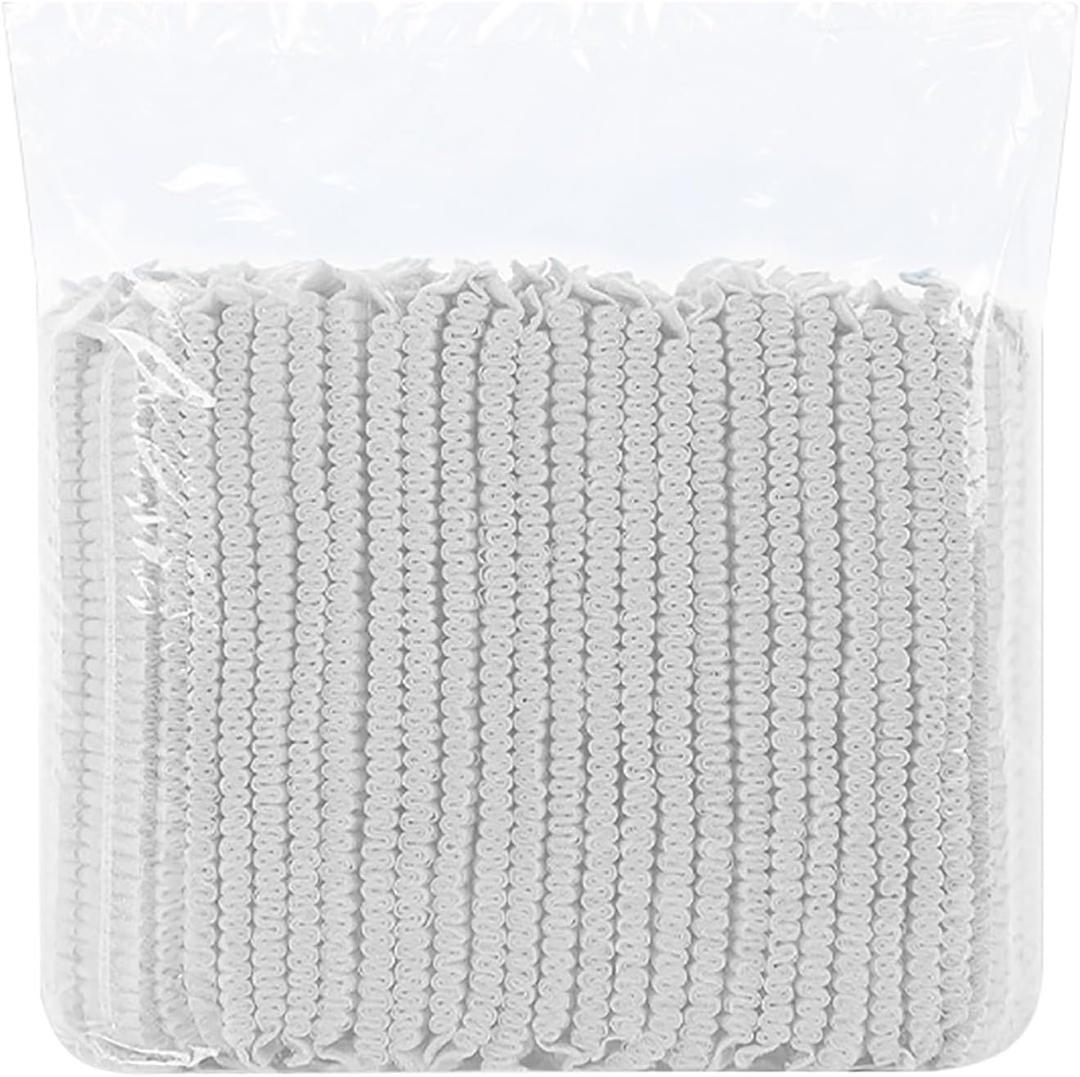 RLECS 100PCS 18cm Disposable White Caps Polypropylene Non Woven Hairnet Elastic Dust Cover Ideal for Food Processing Laboratory Plant Work