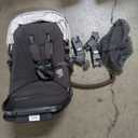 UPPAbaby RumbleSeat V3 Second Lower Seat - Compatible with Vista V2 and Vista V3 - All-Weather Seat + Magnetic Buckle Adapters Included - Savannah (Pearl Gray Jacquard/Carbon Frame/Chestnut Leather)