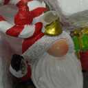 Hodao Christmas Gnome Decorations Set of 2 - Hand-Painted Resin Gnomes with Candy Cane Swirl Hats, Cardinals & Holly Accents - Tabletop Mantel Decor Winter Gift