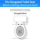 YNR Toilet Seat with Slow Close Hinges, Standard Elongated Toilet Seat with Non-slip Seat Bumpers, Easy to Install & Clean, Heavy Duty PP Material, Fits All Toilet Brands (Y6)