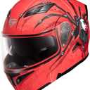 KYPARA Motorcycle Dual Visor Flip up Modular Full Face Helmet with DOT Certification of Impressionism (Large)