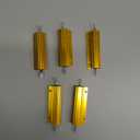 PATIKIL 100W 0.1 Ohm Aluminum Shell Resistor, 5 Pack Aluminum Housing Resistor Housed Case Wirewound Resistors Screw Tap Power Resistor, Golden