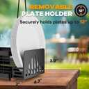 Grill Caddy with Plate Holder and Paper Towel Holder, Picnic BBQ Condiment Utensil Organizer Caddy for Outdoor Cooking, Camping Essential, Camper Must Haves, Grilling Gifts for Men