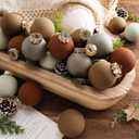 12 Pcs Neutral Matte Christmas Ball Ornaments 2.4 Inch Rustic Boho Brown Tan Ivory Beige Xmas Bulbs Ornament Vintage Xmas Baubles Modern Christmas Decor for Tree Farmhouse Holiday Decor