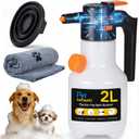 Electric Dog Shampoo Dispenser & Foamer  Rechargeable Dog Soap Sprayer with Brush & Towel, Portable Pet Bathing Kit for Cats & Dogs (2L) (Black)
