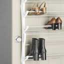 Whitmor Over the Door Shoe Rack, Fold-up Non-slip Bars, 36 Pair, White