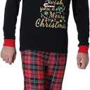 VENTELAN Family Matching Christmas Pajamas Set Holiday Santa Claus Sleepwear Xmas PJS Set for Couples and Kids (Small, Plaid Christmas Tree)