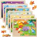 SYNARRY Wooden Puzzles for Kids Ages 4-6, 6 Packs 60 PCs Jigsaw Puzzles Preschool Educational Toys for Children Ages 4-8, Puzzles for Kids Ages 6-8 Boys Girls, Easter Basket Stuffers for Kids