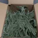 60 Pcs Christmas Snow Norfolk Pine Branches with Red Berry Stems, Snowy Artificial Xmas Branches Pine Tree Needle, Berries White Frosted Fake Greenery Norfolk Pines Stems Sprigs for Garland Home Decor