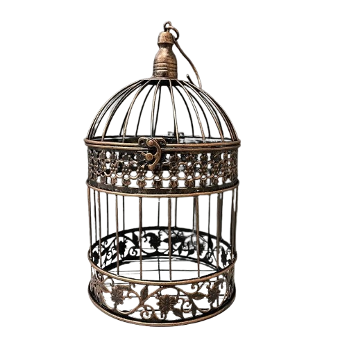 Round Birdcages Vintage Decorative Iron Bird cage Wedding Decor Flower cage Decor Props Hanging Flower Frame Bird cage decorCenterpieces Small Birds Wedding Party Indoor Ourdoor Decoration (Bronze)