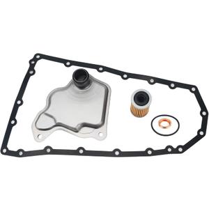 Transmission Oil Pan Gasket Kit Compatible With Nissan Altima Maxima Murano Pathfinder Juke Quest Infiniti QX60 31726-28X0A Complete Set with Pan & Cooler Filter Replaces 31728-29X0D RE0F10D