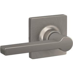 Straight Lever with Square Trim Dummy Door Handle, Satin Nickel Finish (1)