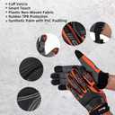 ANDANDA Work Gloves Men Heavy Duty, Anti Impact Work Gloves TPR Anti-Vibration Non-Slip, Touchscreen CapableMechanics Gloves (Large, Black&red)