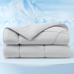Bedsure Cooling Comforter California King - Double Sided Cooling Blanket for Hot Sleepers, Q-Max>0.4, Breathable & Lightweight Duvet Insert, Gifts for Women, Men, Grey, 102x96 Inches