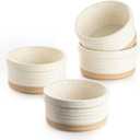 DAFUCERAMIC Ramekins 8 oz Oven Safe, Porcelain Creme Brulee Ramekins Pudding Custard Cups Small Ceramic Souffle Dishes Baking Bowls Set of 4 (Arctic White)