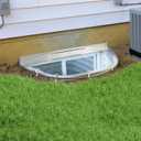 Vercraft 42" W x 17" L Sloped Heavy Duty Egress Window Well Covers with Rust-free Aluminum Bracing UV Resistant Clear Polycarbonate Basement Outside Against Debris for Garden Yard