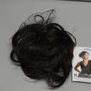 BARSDAR Straight Brown Hair Bun Extension - Synthetic Elastic Messy Ponytail Scrunchie for Women - Short Daily Hairpiece - Dark Brown Mixed (1 Count - Elastic)