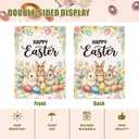 Easter Bunny Garden Flag, egg bunny garden flag, Welcome Easter flags 12x18, double-sided, flower seasonal farmhouse yard outdoor decoration, holiday bunny yard flag