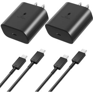 2Pack 45W for Samsung Fast Charger Type-C USB-C for Samsung Galaxy S24 Plus, Galaxy S24 Ultra, Galaxy S23 Ultra, Galaxy S25+, Galaxy S25 Ultra, Galaxy Z Fold 6 5 4 3, EP-TA845 Super Fast Charging Wall
