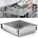 Zonon 20" x 15" x 5" Stainless Steel Table Drawer Heavy Duty Metal Undermount Storage Drawer for Prep Work Tables, Slide-out Commercial Residential Kitchen Storage Accessory