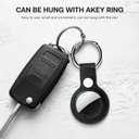 2 x Compatible with AirTag Holder Case with Keychain, 4 Pack Protective Cases Cover Tags GPS Tracker Item Tag Finders Accessories for Keys, Bags, LuggageBlack/White/Red/Blue