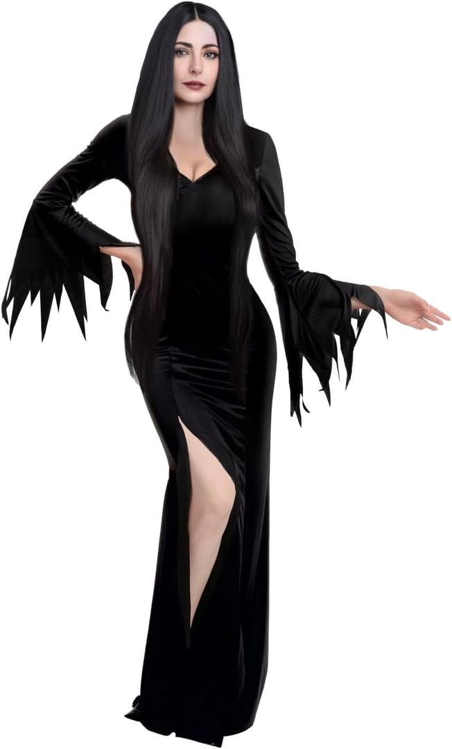 Black Floor Length Gothic Dress - Adult (X-Large)