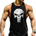 Lift Men's Bodybuilding Gym Tank Tops Workout Stringer Sleeveless Shirts Vest Cotton (Large, Black-1)