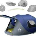 Night Cat Pop-up Camping Tent: 2 Person Tent Waterproof Instant Easy Setup Family Tent (2 Persons (9.5x6.6x4 ft), Blue)