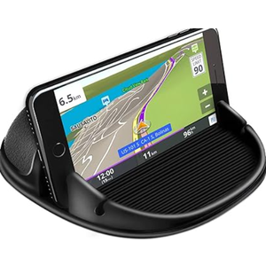 Loncaster Car Phone Holder, Car Phone Mount Silicone Car Pad Mat for Various Dashboards, Slip Free Desk Phone Stand Compatible with iPhone, Samsung, Android Smartphones, GPS Devices and More, Black